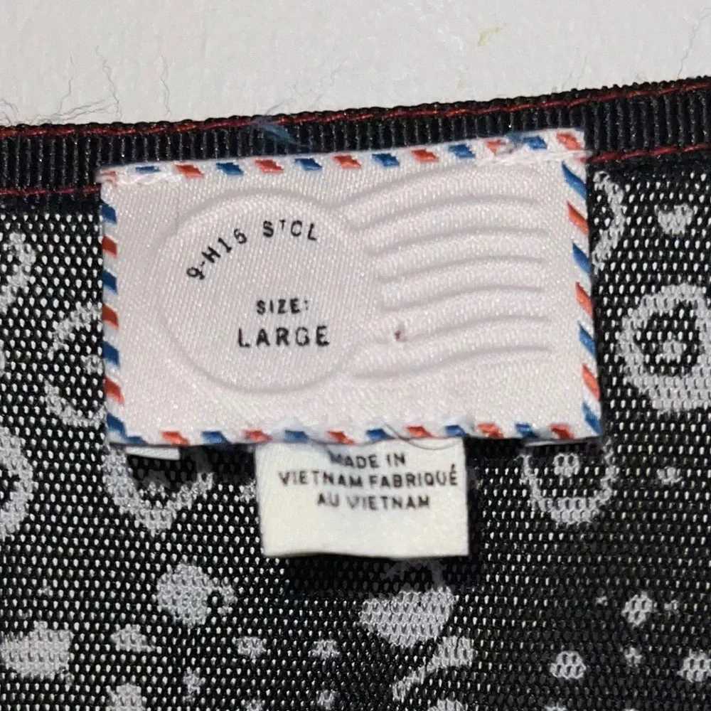 Anthropologie Postage Stamp Sleeveless Ruffled Keyhole Back Dress Sz L
